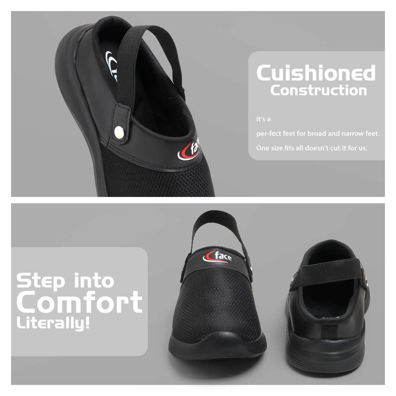 Face Black Stylish Summer Clogs for Men - Image 4