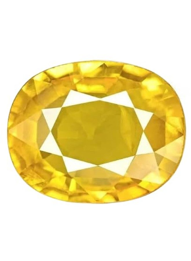 GEMS RIVER 15.25 Ratti 14.80 Carat Original Yellow Sapphire-Pukhraj Stone Untreated,Ceylon Sapphire Certified Natural Gemstone A++ Quality (L28) - Image 1