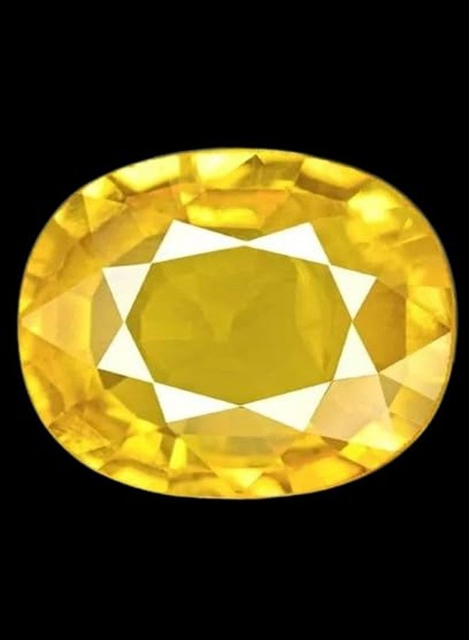 GEMS RIVER 15.25 Ratti 14.80 Carat Original Yellow Sapphire-Pukhraj Stone Untreated,Ceylon Sapphire Certified Natural Gemstone A++ Quality (L28) - Image 2