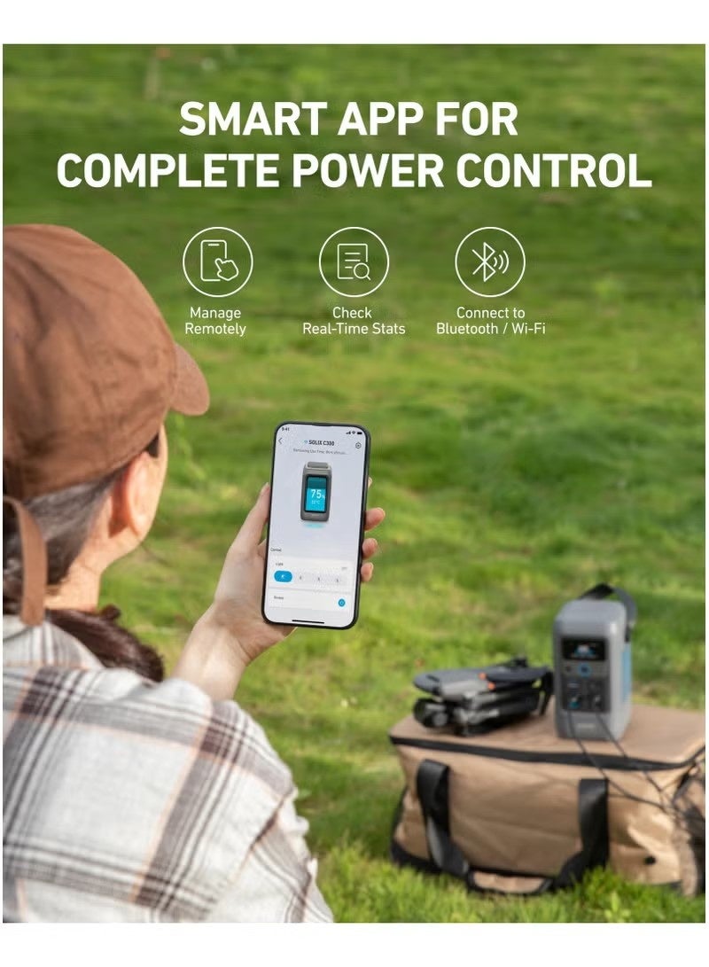 Anker SOLIX C200 DC Power Bank Station (60,000mAh), 192Wh Portable Power Station, LiFePO4 Battery, 200W Solar Generator, For Outdoor Camping, Traveling, and Emergencies (Optional Solar Panel) - Image 5