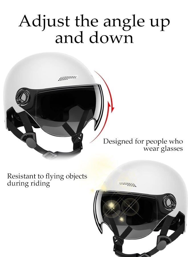 DUNISO Motorcycle And Electric Vehicle Helmets,Helmet for Electric Bike,Highly Protective Half Helmets,Anti Glare,Sturdy and Durable,Drop Resistant and Pressure Resistant,Suitable for Scooters,Mopeds,Mountain Bikes,Road Bikes - Image 4