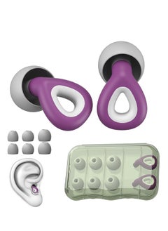 Ear Plugs for Sleeping Noise Cancelling Reduction Ear Plugs for Concert Swimming Ear Plugs Vetikin Reusable Soft Silicone Ear Plugs for Kids Adults 6 Ear Tips in S/M/L Hearing Protection (Purple)
