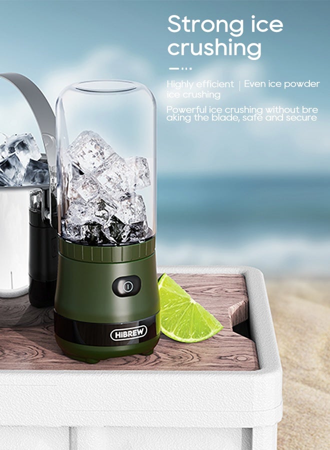 HiBREW Portable 3in1 Electric Coffee Grinder 2000mAh Double Cup Fruit Mixers Juicers Blender Ice Crusher Camping or Journey G2 - Image 4