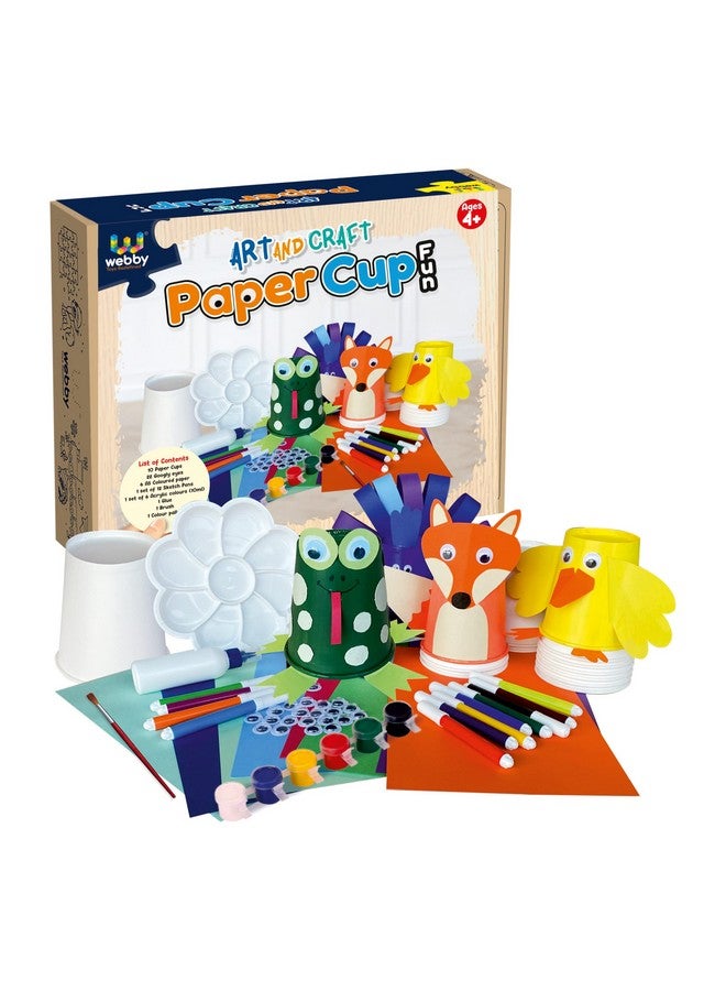 Webby DIY Art and Craft Paper Cup Fun Making and Painting Interesting Activity Kit, Birthday Return Gift, Paper Craft Kit for Kids, Boys & Girls - Image 1