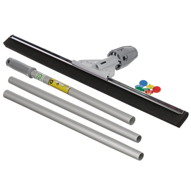 ممسحة الأرضيات الثقيلة Unger Commercial SmartFit WaterWand 30 مع مقبض من الألمنيوم 53 مثالية لإزالة الماء والأوساخ من الأسطح غير المستوية والبلاط المبلط والأرضيات غير المنزلقة HM30K