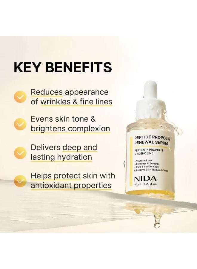 NIDA 4‑Piece Complete Facial Skincare Set, Peptide Propolis Serum + Cica‑Hyal Hydrating Serum + Revive Eye Cream + Ultimate Moisturizing Cream, Daily Face Care Kit for All Skin Types - Image 4