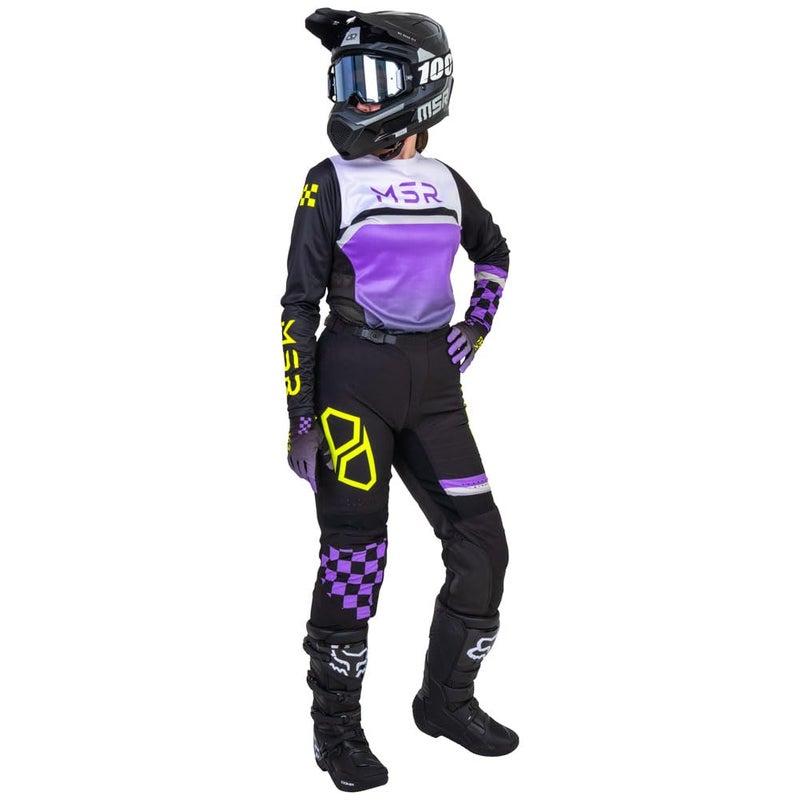 MSR Nova MTB Mountain Bike Dirt Bike Motocross MX BMX Outdoor Sports ATV UTV Powersports Riding Gloves for Women Medium Black/Purple - Image 3