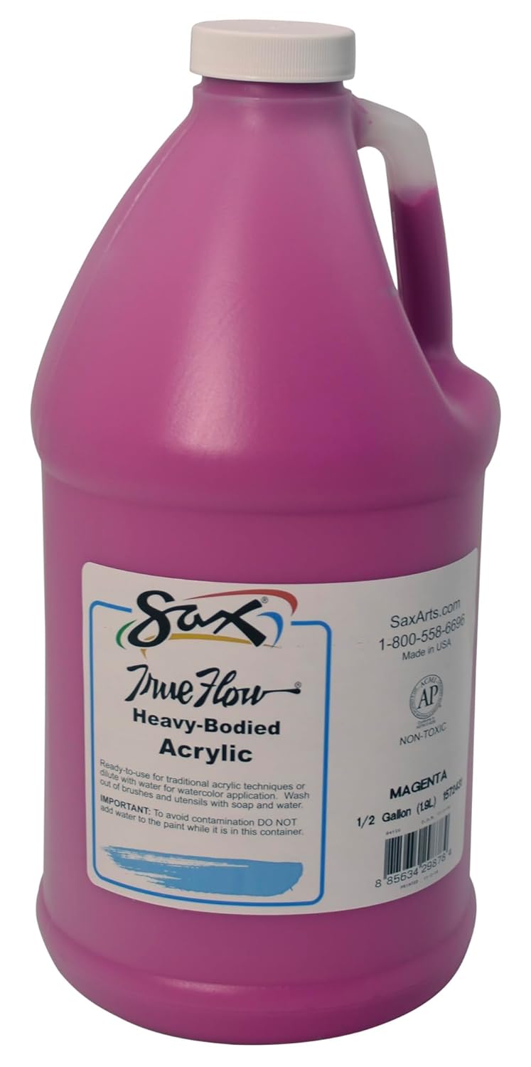 Sax True Flow Heavy Body Acrylic Paint, 1/2 Gallon, Magenta - Non-Toxic and Versatile for Artists - Image 1
