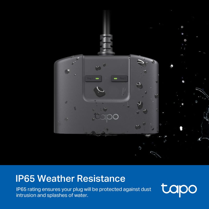 tapo TP-Link Tapo Matter Outdoor Smart Plug, 2 Individual Outlets, IP65 Weather Resistance, Works with Apple Home, Alexa, Google Home, Long Wi-Fi Range, 2.4G Wi-Fi Only, ETL Certified (Tapo P400M) - Image 4