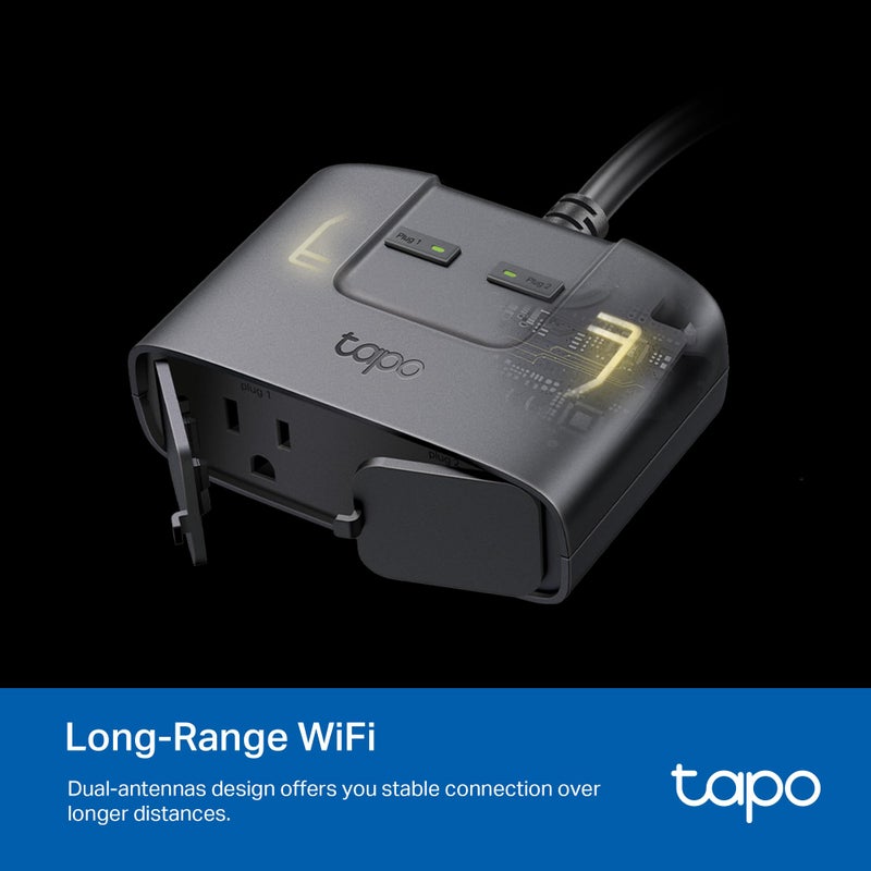 tapo TP-Link Tapo Matter Outdoor Smart Plug, 2 Individual Outlets, IP65 Weather Resistance, Works with Apple Home, Alexa, Google Home, Long Wi-Fi Range, 2.4G Wi-Fi Only, ETL Certified (Tapo P400M) - Image 5