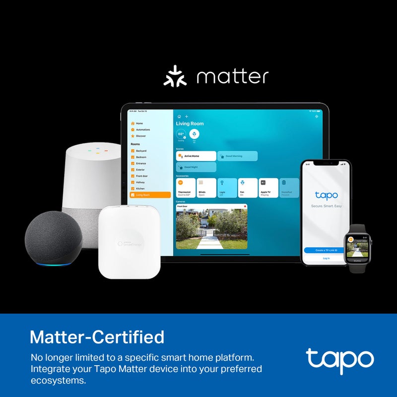 tapo TP-Link Tapo Matter Outdoor Smart Plug, 2 Individual Outlets, IP65 Weather Resistance, Works with Apple Home, Alexa, Google Home, Long Wi-Fi Range, 2.4G Wi-Fi Only, ETL Certified (Tapo P400M) - Image 3