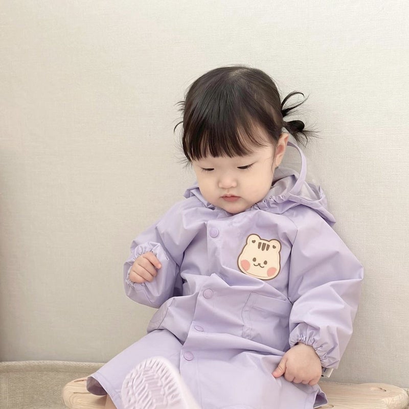South Korea Ins Children'S Raincoat Cartoon Children'S Primary School Students' Rain-Proof Suit For Boys And Girls Baby With Schoolbag Poncho - Image 3
