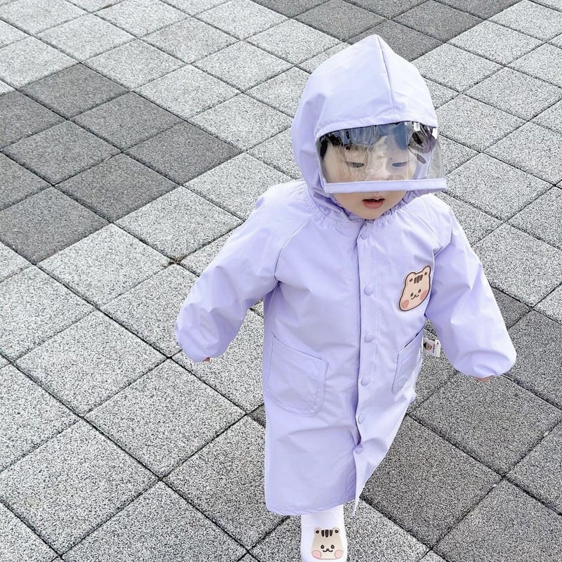South Korea Ins Children'S Raincoat Cartoon Children'S Primary School Students' Rain-Proof Suit For Boys And Girls Baby With Schoolbag Poncho - Image 1