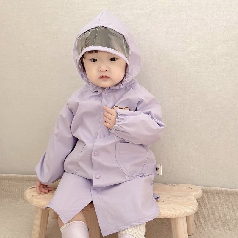 South Korea Ins Children'S Raincoat Cartoon Children'S Primary School Students' Rain-Proof Suit For Boys And Girls Baby With Schoolbag Poncho - Image 4