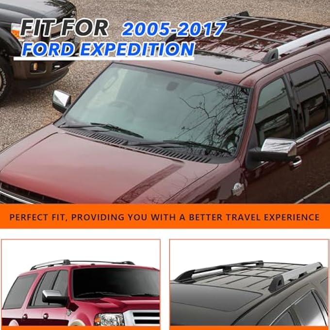 rayihni Roof Rack Cross Bars for 2005-2017 Ford Expedition Roof Crossbars Luggage Carrier Aluminum, Black - Image 2