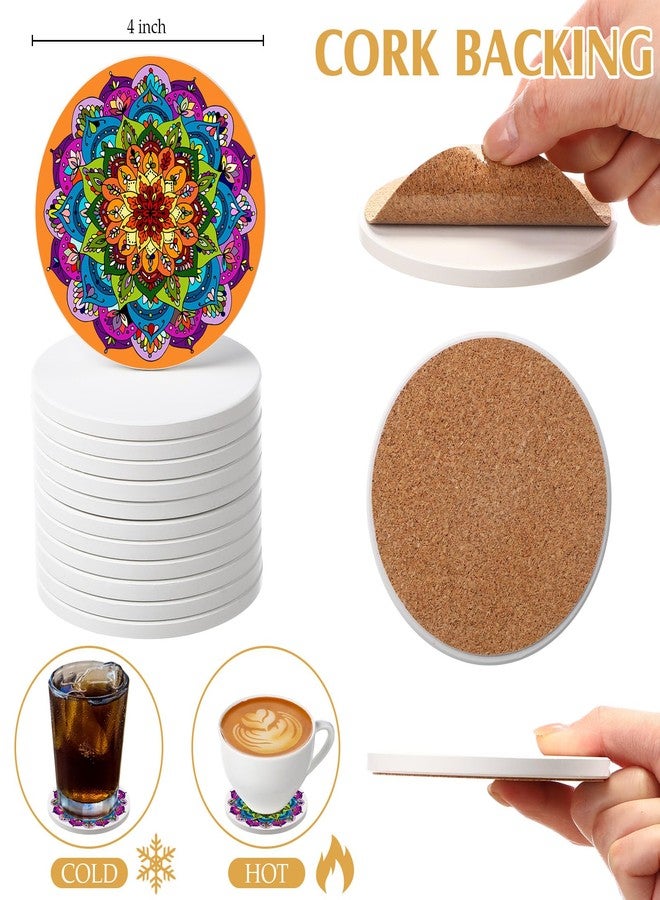 زوبيل مجموعة زوبيل المكونة من 35 قطعة من قواعد الأكواب الخزفية غير المطلية مقاس 4 بوصات، مثالية للأعمال الفنية والرسم والتلوين، مع أدوات تنقيط، هدية رائعة لحفلات الانتقال إلى منزل جديد أو مشاريع فنية أو حفلات عيد الميلاد. - Image 3