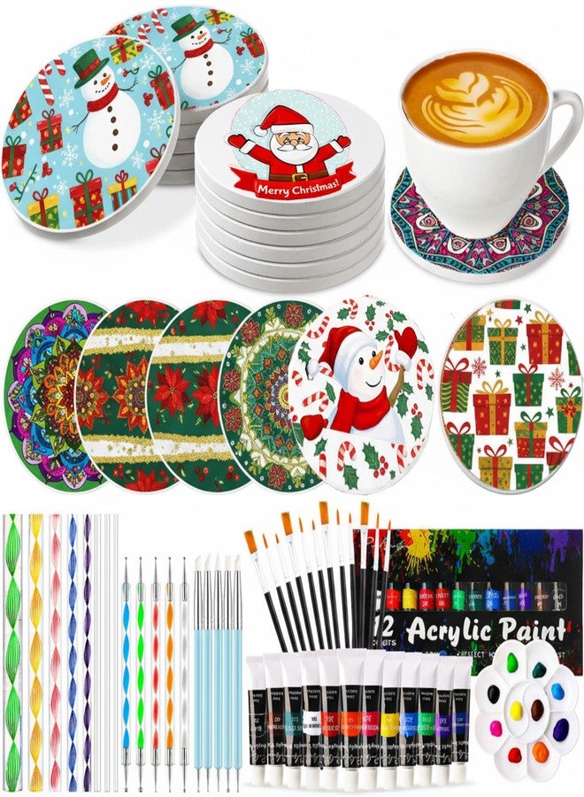 زوبيل مجموعة زوبيل المكونة من 35 قطعة من قواعد الأكواب الخزفية غير المطلية مقاس 4 بوصات، مثالية للأعمال الفنية والرسم والتلوين، مع أدوات تنقيط، هدية رائعة لحفلات الانتقال إلى منزل جديد أو مشاريع فنية أو حفلات عيد الميلاد. - Image 1