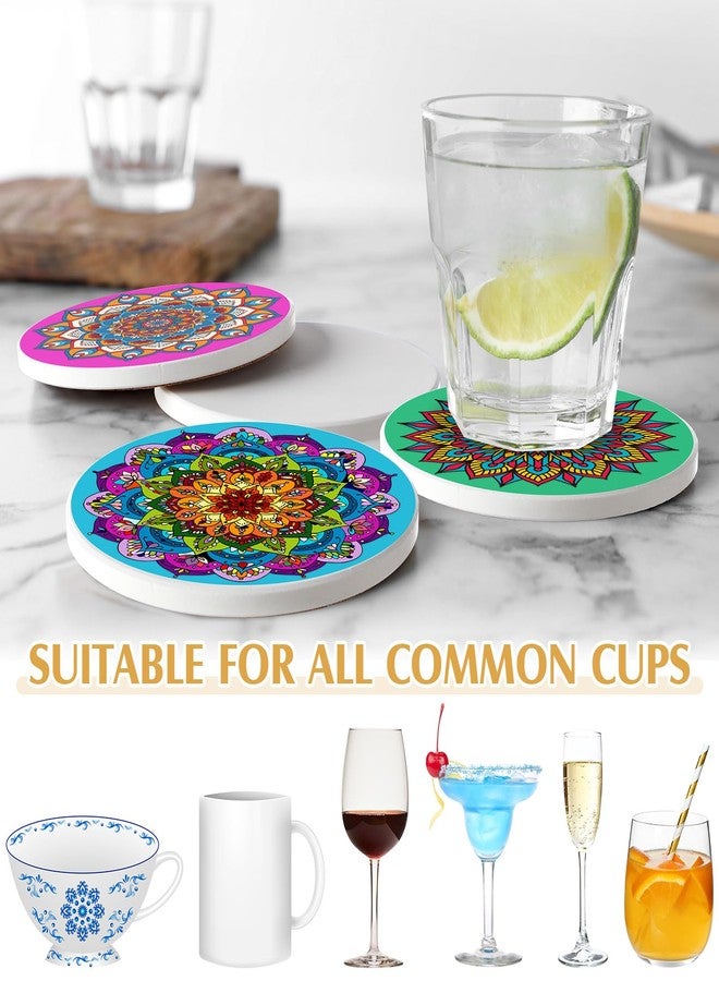 زوبيل مجموعة زوبيل المكونة من 35 قطعة من قواعد الأكواب الخزفية غير المطلية مقاس 4 بوصات، مثالية للأعمال الفنية والرسم والتلوين، مع أدوات تنقيط، هدية رائعة لحفلات الانتقال إلى منزل جديد أو مشاريع فنية أو حفلات عيد الميلاد. - Image 2