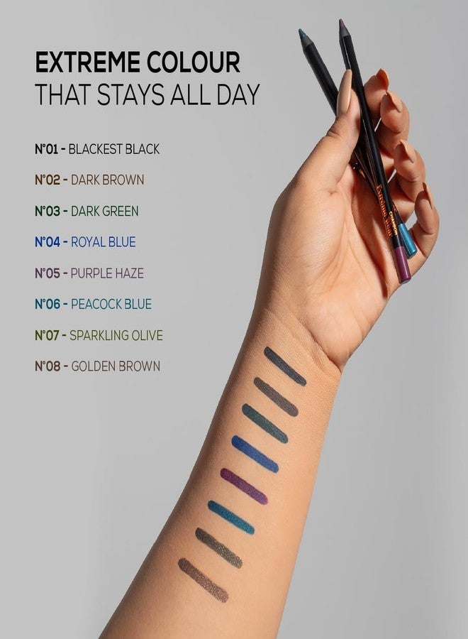 CHAMBOR Pencil Matte Extreme Wear Lasting Kohl - 1.2 Gms - Sparkling Olive - Image 4