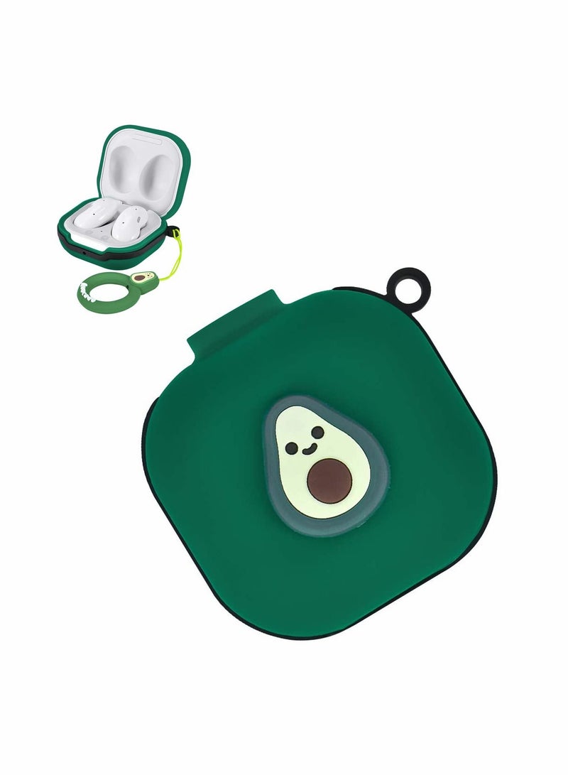 Y&D Silicone Case Compatible with Galaxy Buds 2 (2021)/Galaxy Pro Case/Galaxy Live 2020 Case, Cute 3D Funny Protective Cover Soft Cartoon Keychain Fashion Design(Avocado) - Image 1