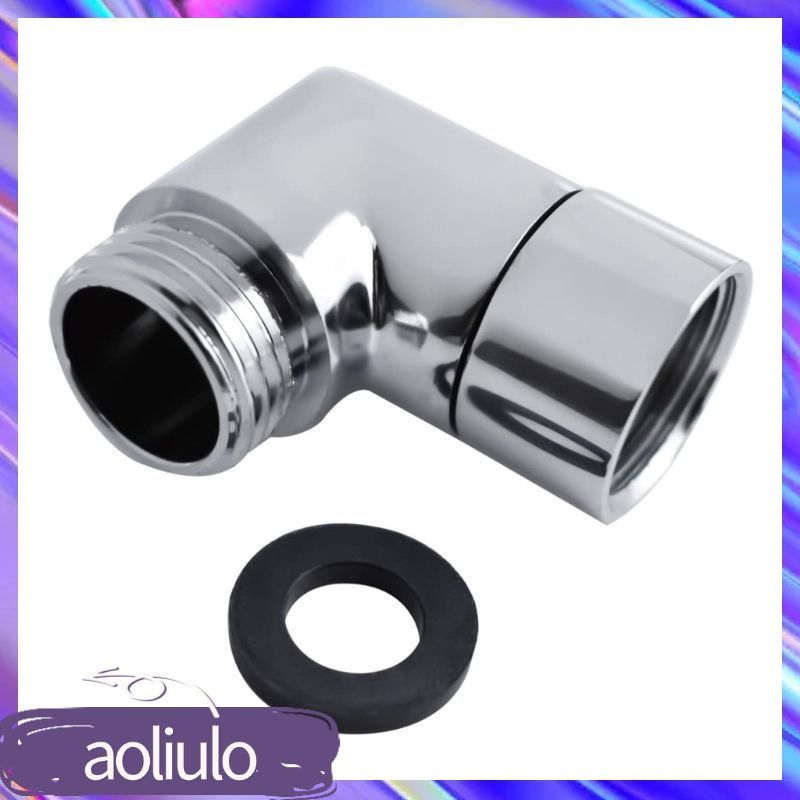 Overhead Shower Adapter 90-Degree Right Angle Elbow Brass Union Construction - Swivel Connection For Flexible Direction Adjustment Silver Wall Connector for Overhead Shower Installation - Image 1