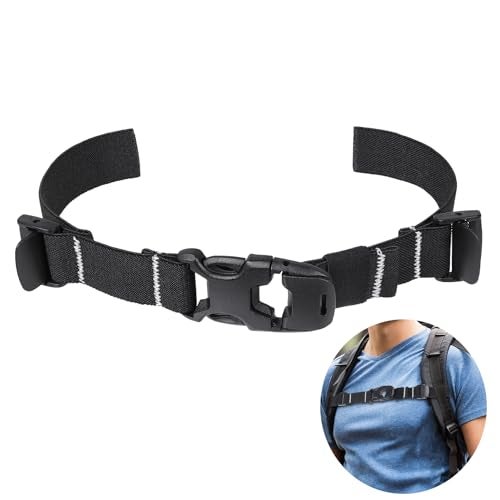 Vigorport Backpack Chest Strap Add on, Elastic Backpack Sternum Strap, Heavy Duty Adjustable Chest Belt with Quick Release Buckle (Black, Normal) - Image 1