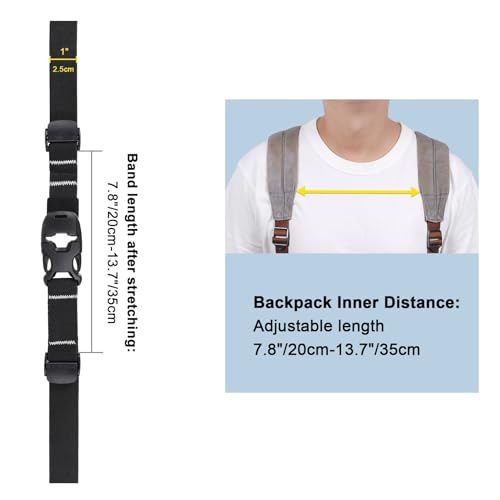 Vigorport Backpack Chest Strap Add on, Elastic Backpack Sternum Strap, Heavy Duty Adjustable Chest Belt with Quick Release Buckle (Black, Normal) - Image 5