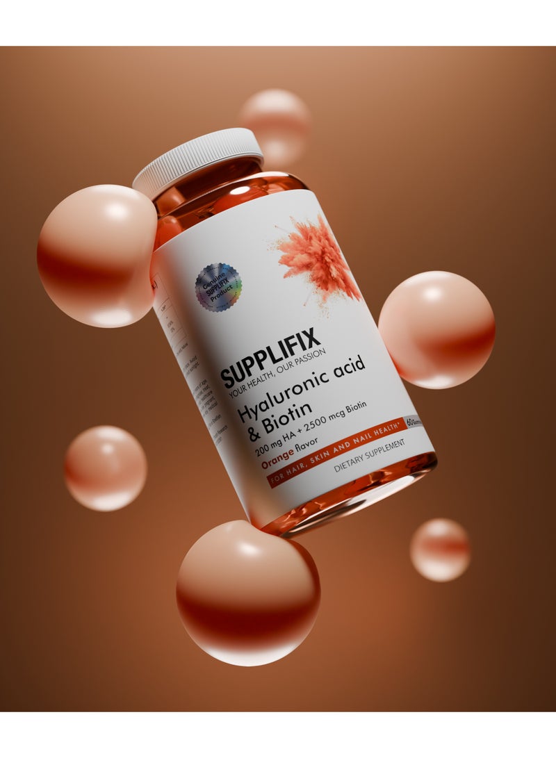 Supplifix Hyaluronic Acid & Biotin Gummies for Skin, Hair & Nail Support, 60 Gummies - Image 4