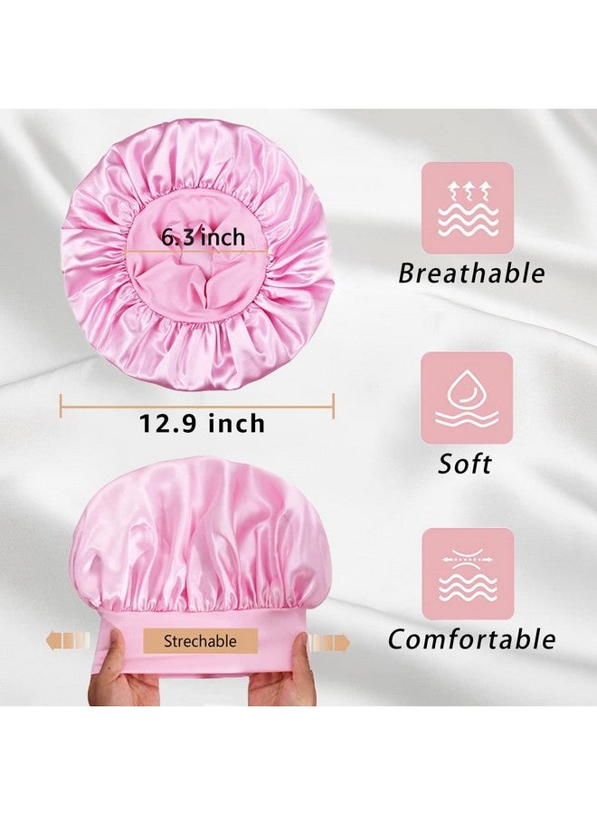 vidsel 2Pcs Sleep Caps For Women Satin Bonnet Silk Bonnet For Sleeping Bonnets For Black Women Hair Bonnet For Sleeping Large Sleep Cap Wide Soft Band Bonnet For Curly Hair - Image 4