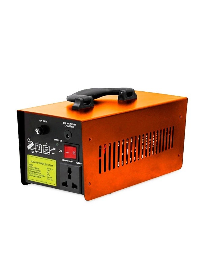 DENX DX3634 Solar Power System | Portable Solar Inverter with Battery | 18V 15W Solar Panel | Orange - Image 2