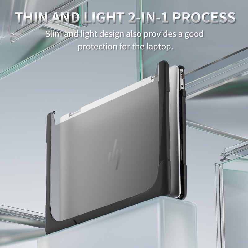 Batianda Protective Case for 14" HP Envy X360 2-in-1 2K Touch-Screen Laptop 2024 Release- Shockproof Design Matte Finish Durable Cover with TPU Edges Scratch-Resistant Stylish, Black - Image 2
