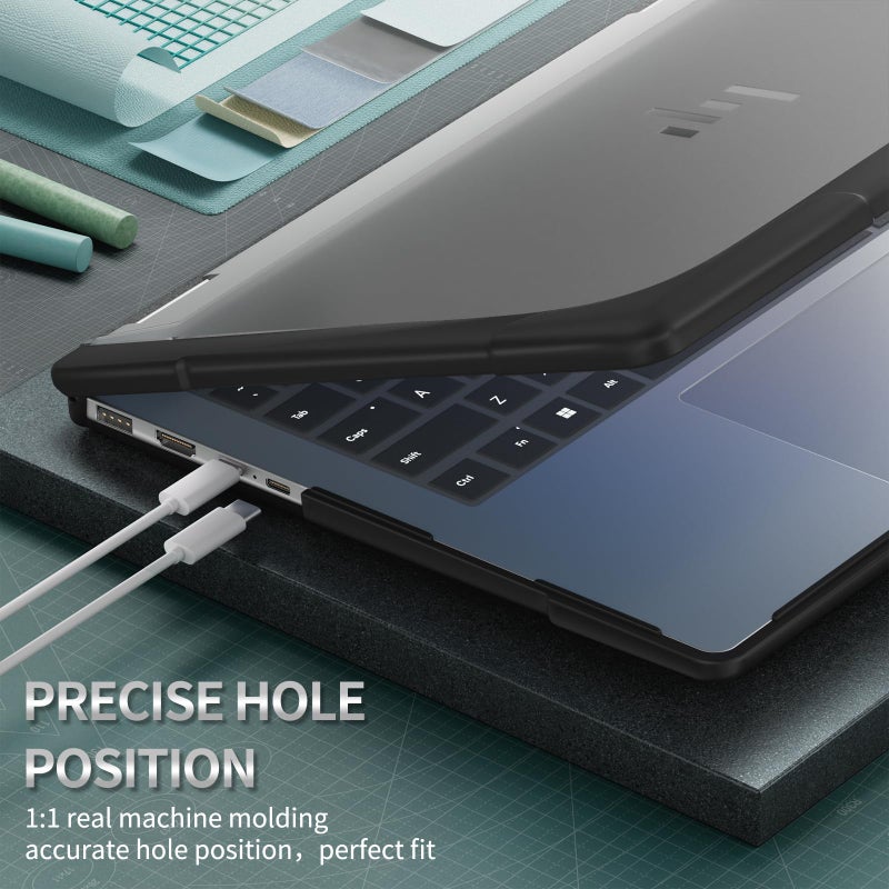 Batianda Protective Case for 14" HP Envy X360 2-in-1 2K Touch-Screen Laptop 2024 Release- Shockproof Design Matte Finish Durable Cover with TPU Edges Scratch-Resistant Stylish, Black - Image 4