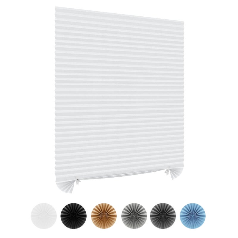 Maritown Window Blinds Cordless No Drill Cut to Size Clip On Stick On Self Adhesive Temporary Blinds Pleated Paper Blinds for Windows Doors Shades for Home Nursery Bedroom Kitchen Bathroom - Image 1