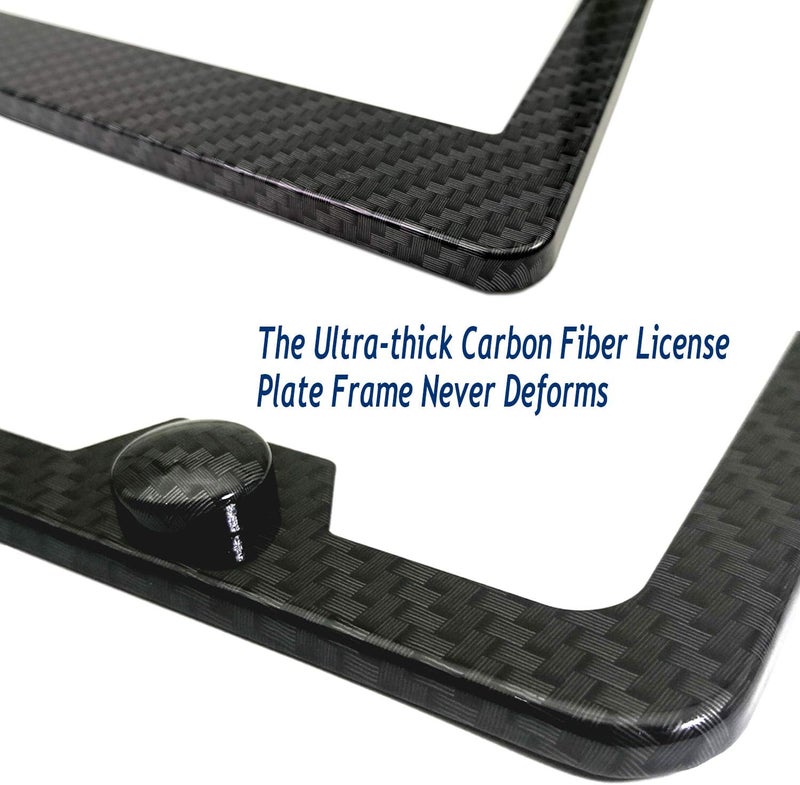 Aootf Anti-Theft License Plate Frame Kit - Carbon Fiber Pattern, Heavy Duty Aluminum Bracket with Mounting Hardware - Image 5