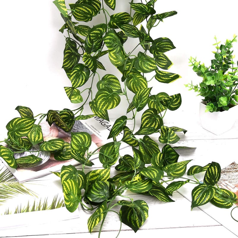 Noverlife 10PCS 24m78ft Artificial Greenery Hanging Ivy Vine Plants Foliage Fake Garland String Twigs Leaves Faux Creeper Rattan for Home Office Party Garden Wall Decoration - Image 5