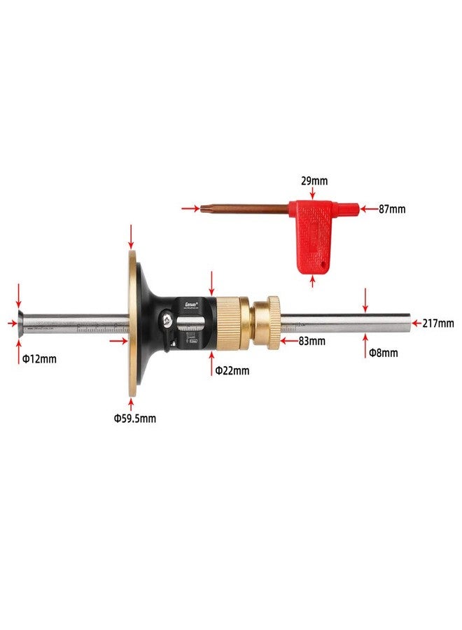 EMVANV Wheel Marking Gauge Kit, Marking Gauge, Wood Scribe Tool, Metric Micro Adjuster Ruler, Woodworking Tools Scriber for Woodworking (Black+Gold) - Image 3