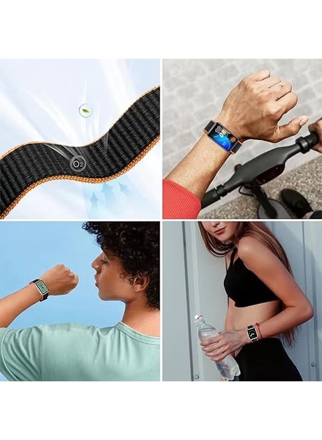 3-Pack Nylon Replacement Bands Compatible with Huawei Band 8/9/10 – Lightweight Sport Loop, Soft Breathable Braided Fabric Wrist Straps for Men and Women - Image 5