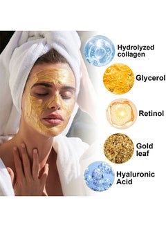 Jaysuing Retinol Hyaluronic Acid Gold Mask, Rejuvenating Gold Peel Off Mask, Gold Anti Aging Face Mask For Flawless Skin, Anti Wrinkles And Reduce Fine Lines, Clear Acne, Minimize Pores, Moisturizing  - Image 2