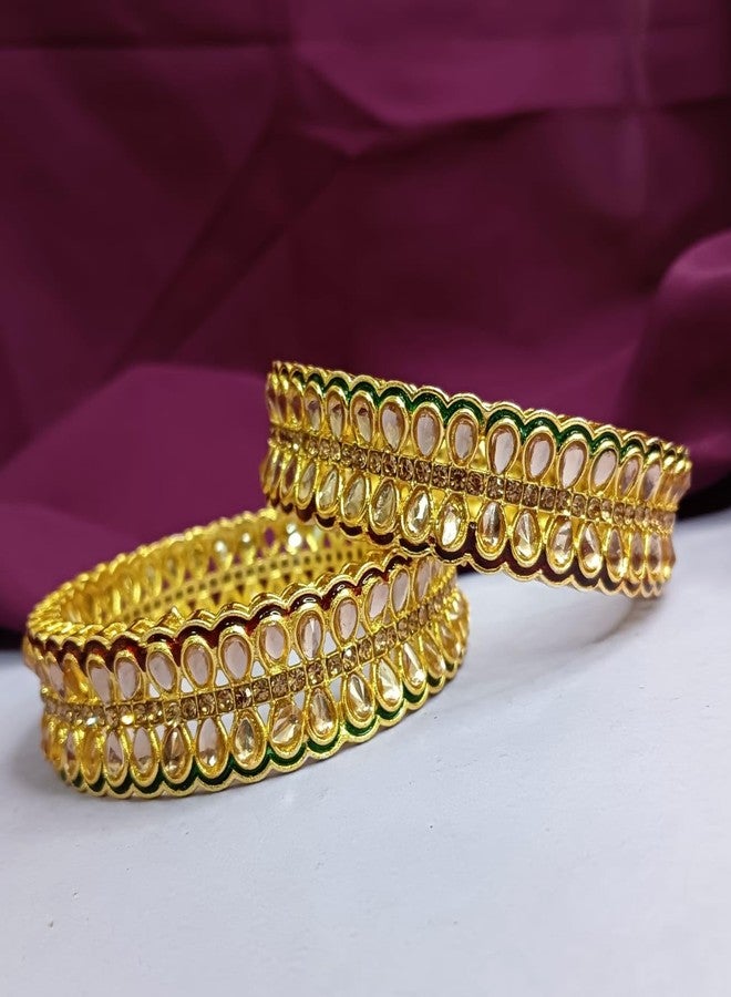 Efulgenz Rakshabandhan Gift Faux Kundan Bangles for Women Indian Jewelry Crystal Bangles for Women Indian Jewelry Bollywood Bangle Set Indian Traditional Bangles Indian Traditional Bangles Indian Indian Bangles Indian Jewelry - Image 2