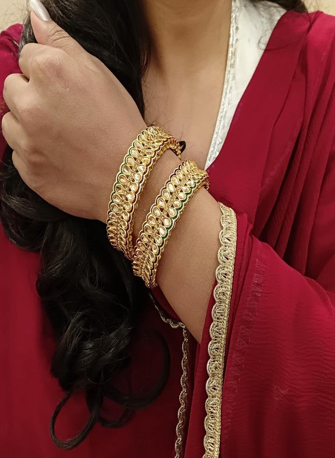 Efulgenz Rakshabandhan Gift Faux Kundan Bangles for Women Indian Jewelry Crystal Bangles for Women Indian Jewelry Bollywood Bangle Set Indian Traditional Bangles Indian Traditional Bangles Indian Indian Bangles Indian Jewelry - Image 4