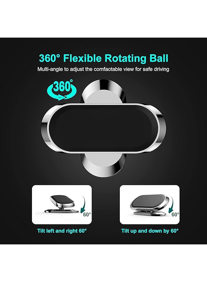 KASTWAVE Magnetic Phone Car Mount, Cellphone Holder Stand 360 Adjustable, Dashboard Car Mount Fits, 360° Adjustable Super Strong Magnet, Compatible With Iphone, Samsung, Nokia, All Smartphones(2 Pcs) - Image 3