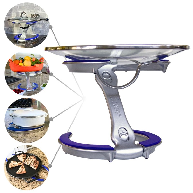 Trivae Lid Holder and Pot Holder with Unique Trivet and Cake Stand Function  4 in 1 Kitchen Accessory for The Cooking Lover