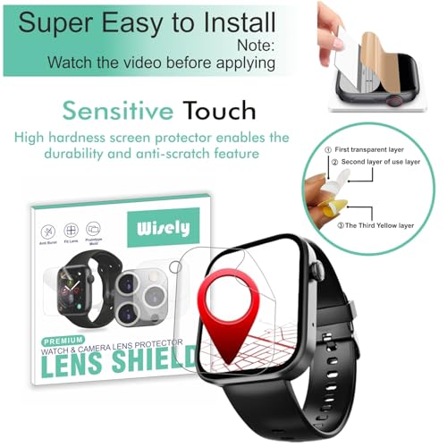 Wisely |3pcs| Screen Guard Protector For Boat Storm Call 3 Smartwatch |1.83"| Bubble Free, Easy installation kit, Clear HD, Full Cover - Image 2