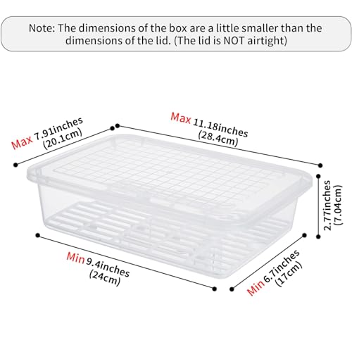 77L Food Storage Container, (3-Pack) Plastic Food Containers with Removable Drain Plate and Lid, Stackable Portable Freezer Storage Containers - Tray to Keep Fruits, Vegetables, Meat and More - Image 5