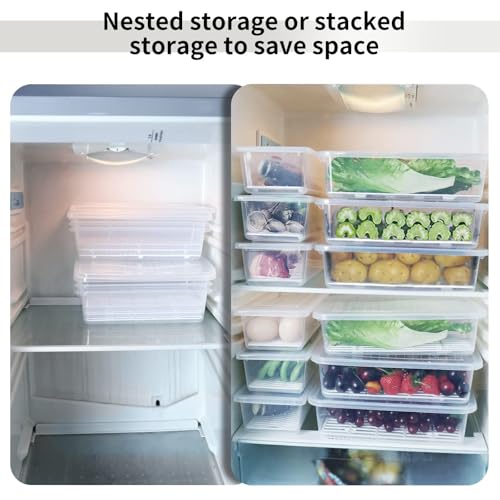 77L Food Storage Container, (3-Pack) Plastic Food Containers with Removable Drain Plate and Lid, Stackable Portable Freezer Storage Containers - Tray to Keep Fruits, Vegetables, Meat and More - Image 4