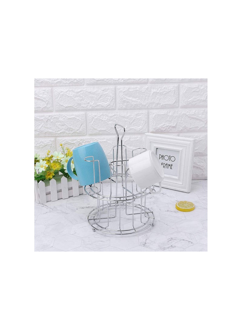 GGOOT Stylish Mug Tree Iron Holder Coffee Cups Drain Organizer 6 Racks Stand Bottle Dish Drying Kitchen Living Room Accessory - Image 2