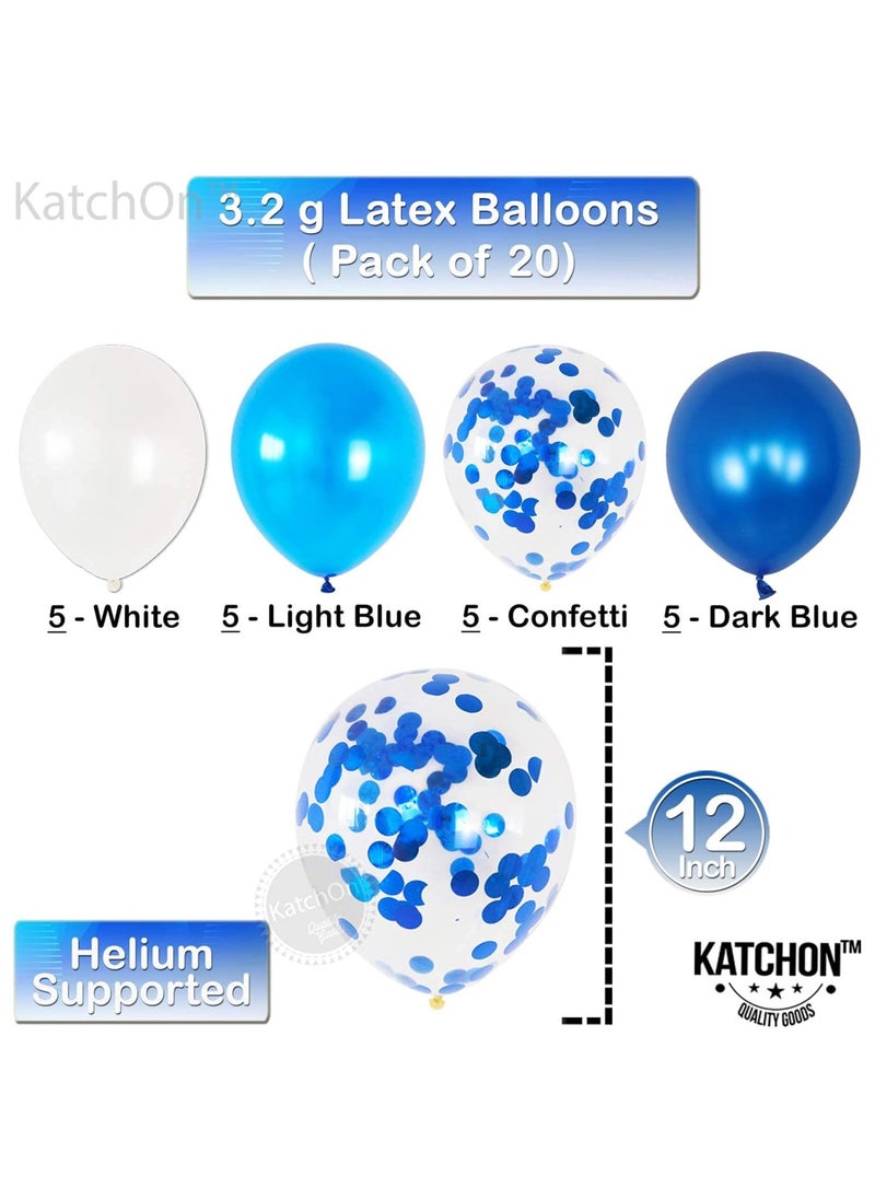 KATCHON Silver Number 1 and One Balloon with Latex Balloons Pack of 22 for First Birthday Decoration  - Image 4