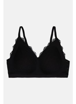 bebe Women Textured Lightly Padded Bra, Black  - Image 1