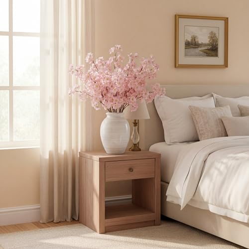 Daifunli 6 Pcs Artificial Cherry Blossom Branches Silk Fake Cherry Blossom Flowers 43 Inch Faux Stems for Spring Home Decor, Table Centerpieces, Wedding Bouquets(Light Pink,Classic) - Image 5