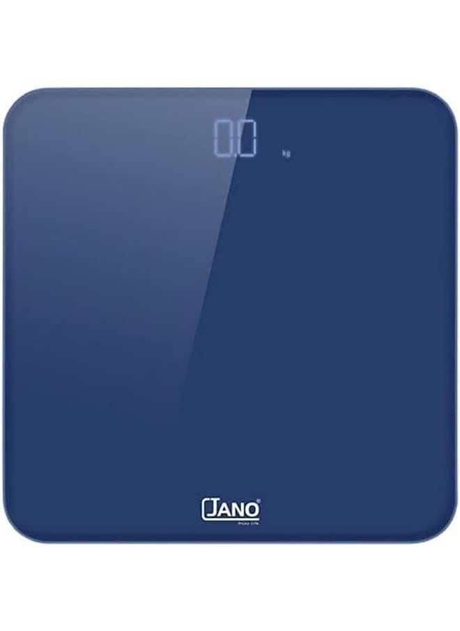 Jano Electric Bathroom Scale Invisible Led Display Colorful Design With Big Platform Auto On Auto Off Max: 180Kg 400Lb 28St Batteries Type 4X Aaa Blue E06115 2 Years Warranty  - Image 1
